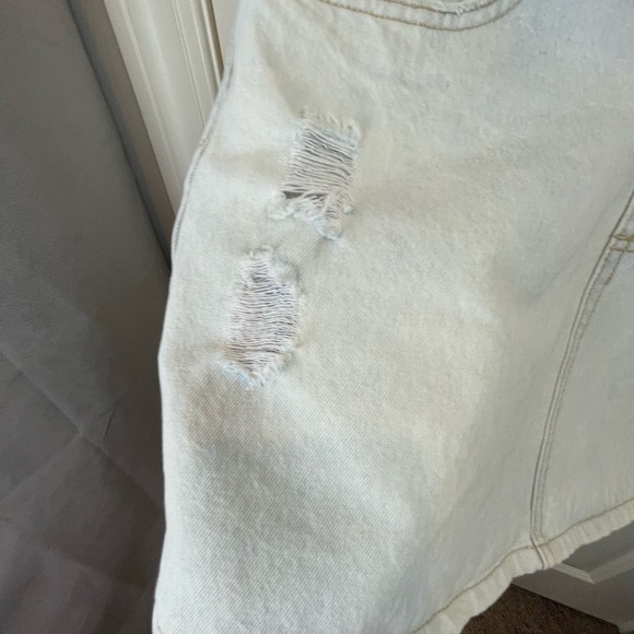 Forever 21 Denim Overall Mini Skirt Bleached M - Picture 7 of 17